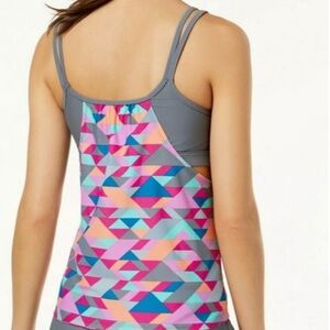 Go by Gossip Triangle Printed Layered Tankini Top‎